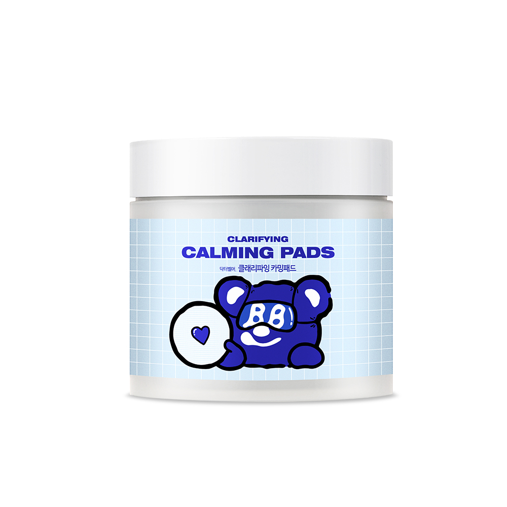 [Limited Edition] THE FACE SHOP Dr. Belmeur x Bad Blue Clarifying Calming Pads 80 Pcs - Gentle Chemical Exfoliant Pads for Acne-Prone Skin
