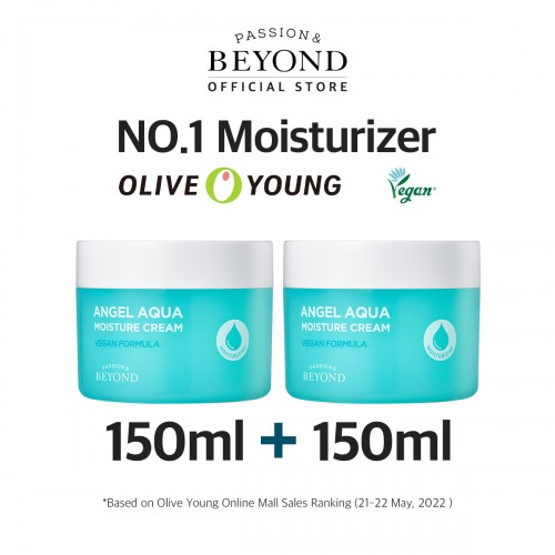 BEYOND Angel Aqua Moisture Cream (1+1) [150ml + 150ml] - Moisturizing Gel Cream with Hyaluronic Acid and Panthenol