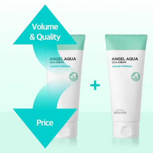 BEYOND Angel Aqua Cica Cream (1+1) [150ml + 150ml] - Gel Moisturizer with Niacinamide and Suitable for Sensitive Skin