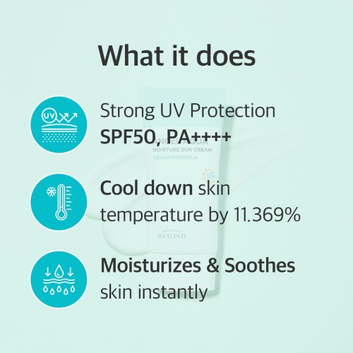 BEYOND Angel Aqua Moisture Sun Cream SPF50+ PA+++ 50ml - Sun UV Rays Protection with Skin Cooling and Moisturizing Effect