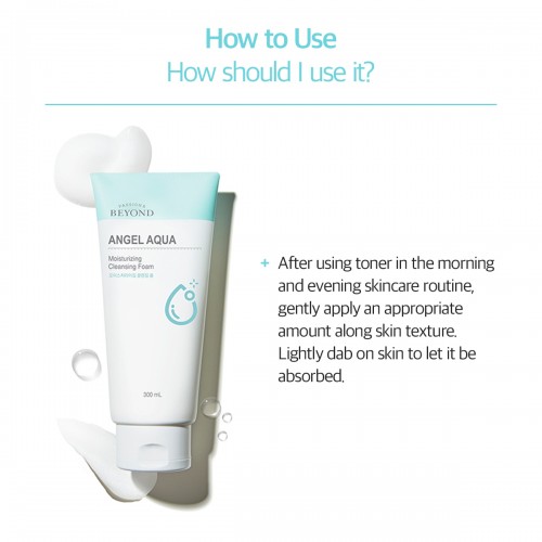 BEYOND Angel Aqua Moisture Cleansing Foam 300ml - Hydrating Foaming Skincare Facial Cleanser